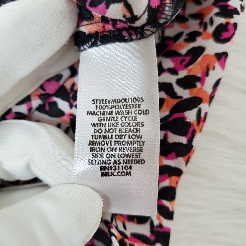 KIM ROGERS light weight geo dot pink top blouse size L - Picture 5 of 11